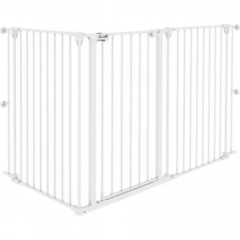 PawHut Barrera para Perros de Acero 3 Paneles 206x90 cm Blanco