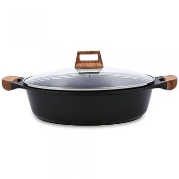 Cacerola con tapa Quid Karbon de aluminio fundido negro de 32 cm