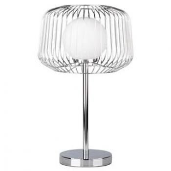 Lámpara de Mesa Metal Plateado Blanco 32x32x52cm Estilo y Elegancia