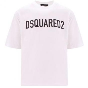 Dsquared2 Men's Cotton Crew-Neck T-Shirt, White, Size Small, S74GD1197S24321 Color 100