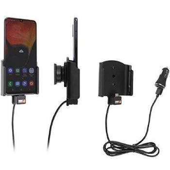 Soporte activo de carga Brodit para Samsung Galaxy A50 con conector USB y enchufe de 12V