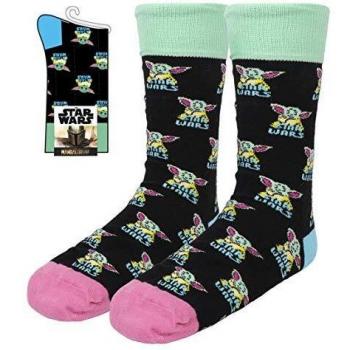 Calcetines Negros The Mandalorian Baby Yoda Licencia Oficial Disney T.35-41