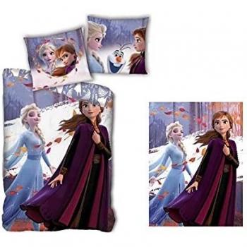 Juego de Sábanas Frozen 2 Disney, Funda Nórdica y Almohada 140x200 cm, Microfibra, Oficial para Niños y Niñas