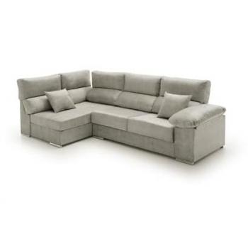 Sofá Chaise Longue Rinconera Reclinable y Deslizante Cosima Alta Gama Gris Izquierda