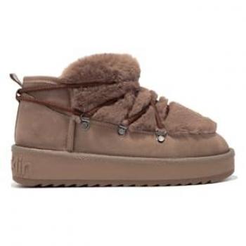 Botines de Mujer D.Franklin Nordic TRK Fur Low Marrón - Estilo Australiano con Forro Interior de Pelo (Talla 38)