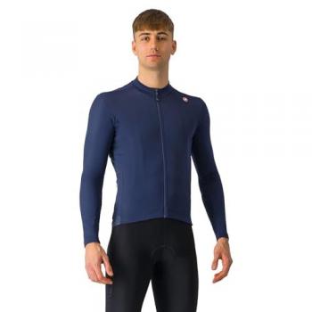 Maillot Castelli Espresso Térmico Manga Larga Azul Marino - L