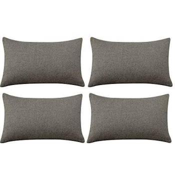 Deconovo Funda para cojin Protectora 4 Piezas 30x50cm Gris Claro