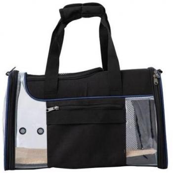 Freedog Transportín Transparente Jfk Negro y Azul Marino para Perros