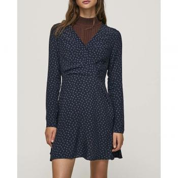Vestido Pepe Jeans Azul para Mujer con Corte Skater y Detalle de Cuello en Pico