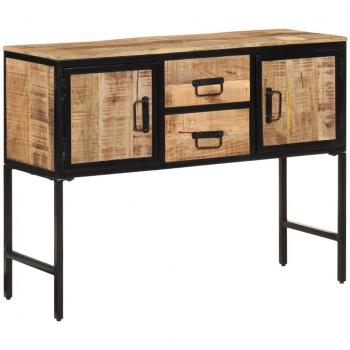 Aparador de madera maciza de mango rugosa 100x35x75 cm Marrón