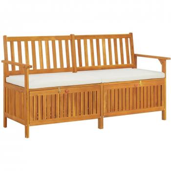Storage Bench with Cushion 58.3 Solid Acacia Wood