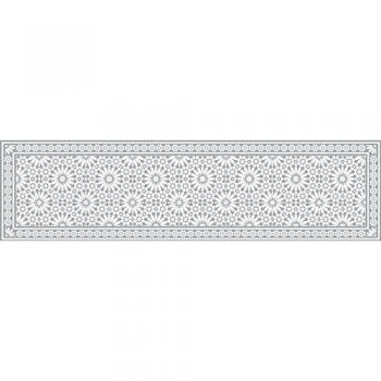 Alfombra de Vinilo Samara Gris Claro 66x250 cm, Estilo Baldosas