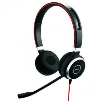 Jabra Evolve 40 Duo MS USB Headset (6399-823-109) - Type: Stereo Headset; Characteristics: Dual ear cups, Microsoft Teams certified, USB connection, noise-canceling microphone, on-call indicator light,