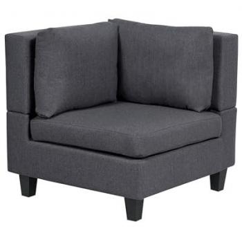 Sillón modular esquinero de tela gris oscuro 1 plaza con cojín acolchado Unstad
