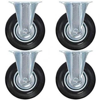 vidaXL 24x Ruedas Fijas Manipulación Material Muebles Bricolaje Bancos Trabajo Carritos Compra Estanterías Resistencia Golpes Suaves Diámetro 125mm