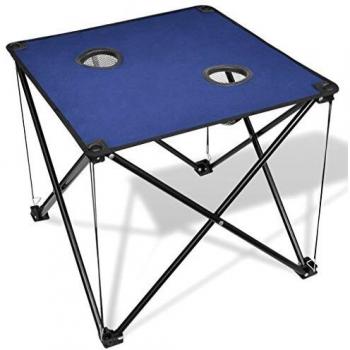 vidaXL Mesa azúl Plegable para Camping