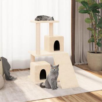 Árbol para gatos con arañazos en crema de sisal 82 cm