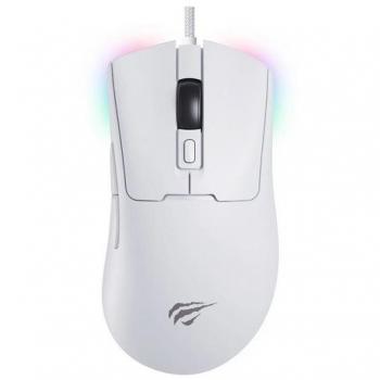 Ratón Gaming Havit MS966 Cableado RGB 12000 DPI Blanco 7 Botones
