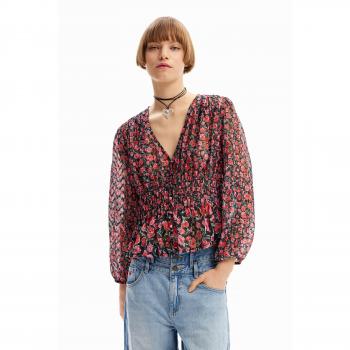 Desigual Pink Polyester Sweater - XS, Female Blouse, Multicolor, Size: XS, Patterned with Logo