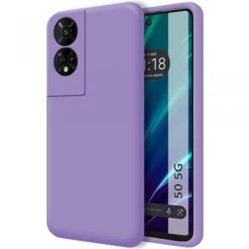 Funda Silicona Líquida Ultra Suave Morada para TCL 50 5G