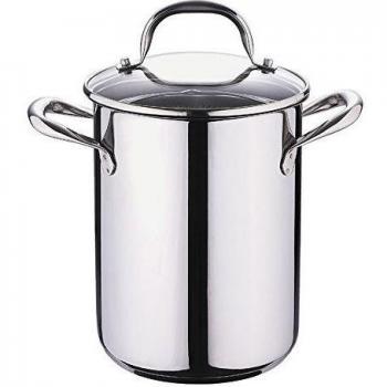BERGNER Gourmet | Cacerola de Cocina Para Pasta | Cazuela Con Tapa de Cristal, Escurridor y Capacidad de 4,2L | Acero Inoxidable | Muy Resistente, Fácil de Limpiar y Para Todo Tipo de Cocinas