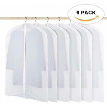 HOMMINI Fundas para Trajes,Fundas Ropa,Cremallera Completa, 60 * 120cm / 6Pzs, Fundas Chaquetas Plástico Anti-Polvo y Impermeable