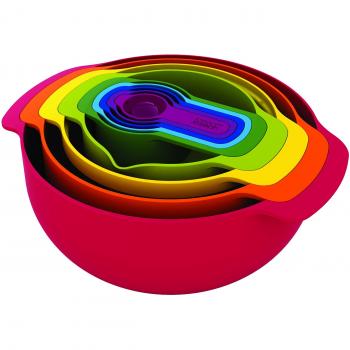 Set de Preparación de Alimentos Joseph Joseph Nest™ 9 Plus, 9 Piezas, Polypropileno, Ahorra Espacio, Apto para Lavavajillas, Color Rojo