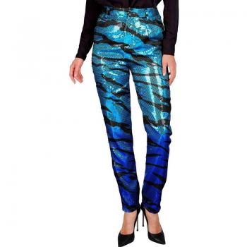 Pantalones Party Fashion Animal Print azul para mujer