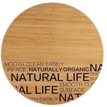 Bergner Natural Tabla de corte redonda, Bambú