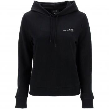 A.P.C. Logo Print Hoodie - Black - Size S - Women's