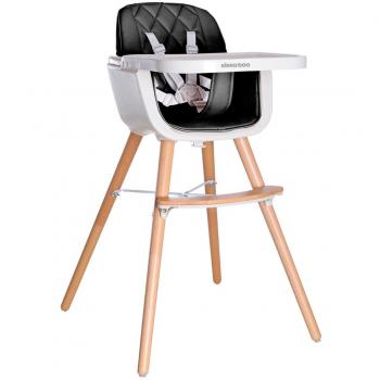 Trona evolutiva de madera Kikka Boo WOODY 2 en 1 con asiento ajustable, arnés de seguridad, diseño moderno y resistente, fácil de limpiar y apta para niños desde los 6 meses hasta los 5 años