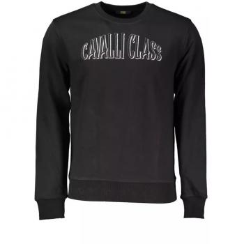 Cavalli Class Black Cotton Sweater - XXL