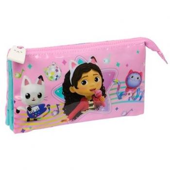 Portatodo Triple Gabby's Dollhouse Party Rosa 22 x 12 x 3 cm