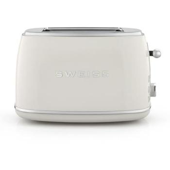 Tostadora Vintage Beige Sweiss GRS8 - 850W, 2 Ranuras, 6 Niveles de Tostado, Función Descongelar