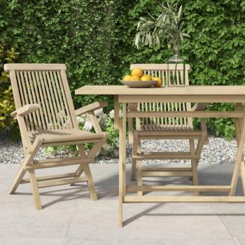 Sillas de jardín plegables de madera maciza de teca, 56x61x89 cm, set de 2/4/6/8 unidades, color marrón