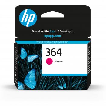 HP Cartucho de tinta original 364 magenta CB319EE#BA3, tipo: cartucho de tinta, características: color magenta, compatible con impresoras HP que utilizan el modelo 364