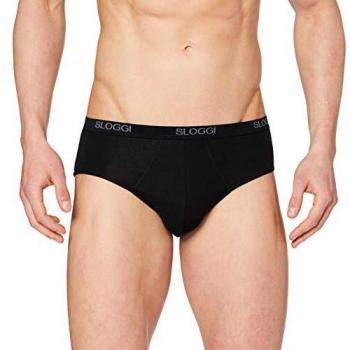 Sloggi Men's Basic Midi Black Cotton Briefs