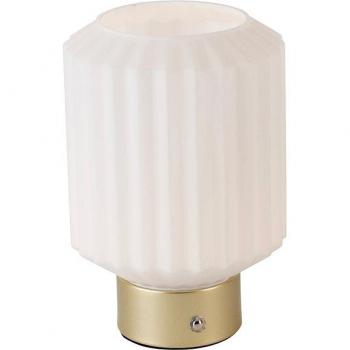Lámpara de mesa LED recargable Lord en latón con cristal opalino - Edición especial