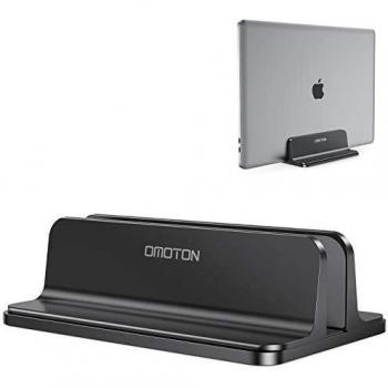 Vertical Adjustable Laptop Stand, OMOTON Desktop Aluminum MacBook Stand with Adjustable Dock Size, Fits All MacBook, Surface, Chromebook and Gaming Laptops