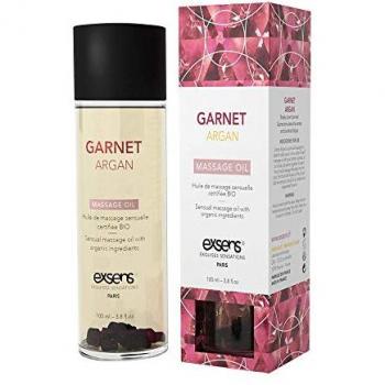 Aceite de Masaje Erótico Exsens Argán 100 mL, orgánico, con piedras, color transparente