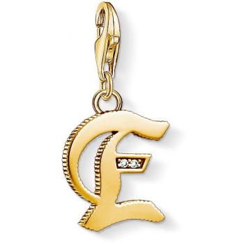 Thomas Sabo - Colgante Charm letra E de plata con baño de oro de 18K