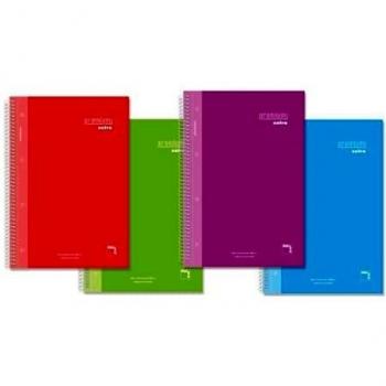 Cuadernos con Espiral Rayado Sam Premium 16481/ a4/ 120 Hojas/ 4 Unidades/Colores Surtidos