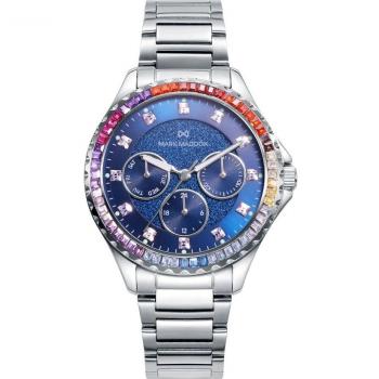 Mark Maddox - Reloj de mujer Tooting MM1008-37 con circonitas de colores y cronógrafo