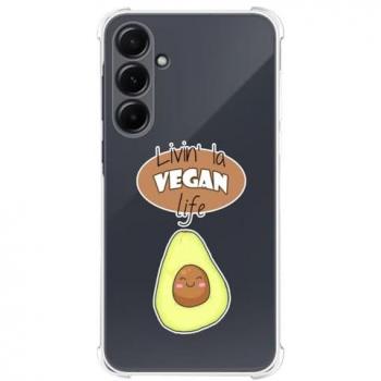 Funda Antigolpes de Silicona para Samsung Galaxy A35 5G - Diseño Vegan Life con Dibujos