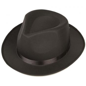 Sombrero de Gánster Ajustable 54-58 cm Talla Única Negro