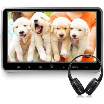 WZMIRAI 10.1 Inch High-definition TFT LCD Digital Screen Car Portable Ultra Thin Headrest Multimedia DVD Player Mobile Headrest Monitor with HDMI Port and Remote Control