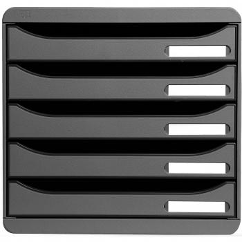 Exacompta 309707D - Caja organizadora, 5 cajones, color gris glossy