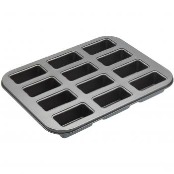masterclass KitchenCraft Molde para Mini Pasteles y Panecillos de Acero al Carbono Antiadherente Libre de BPA 27 x 35.5 cm 12 Huecos 8 x 4 cm