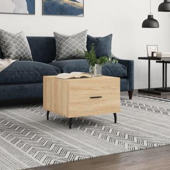 Mesa de centro Sonoma Oak 50x50x40 cm Madera contrachapada roble Marrón
