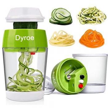 Dyroe Cortador de Verdura en Espiral 5 en 1【2021 La última versión】, Cortador Verdura Manual para Espaguetis de Calabacin Calabacin Pasta Vegetal,Cortador Espiral Manual